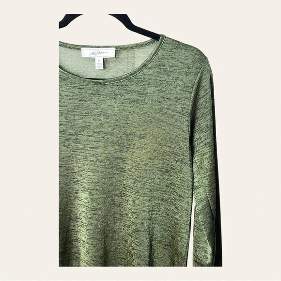 0225. LIBBY EDELMAN SHEER LONG SLEEVES TOP HUNTER GREEN IN COLOR SIZE MEDIUM‎ - Picture 3 of 8